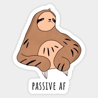 Passive AF Funny SLoth Chewing Grass Sticker